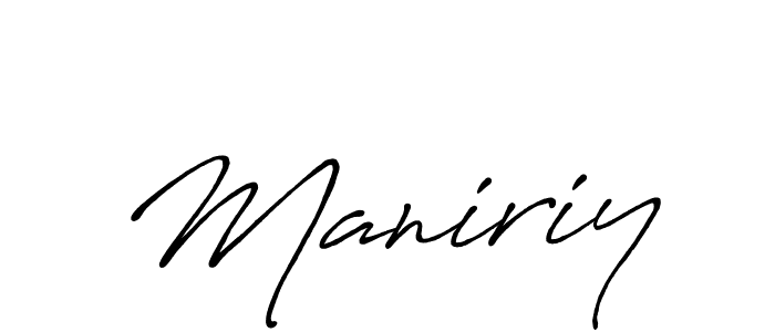 Use a signature maker to create a handwritten signature online. With this signature software, you can design (Antro_Vectra_Bolder) your own signature for name Maniriy. Maniriy signature style 7 images and pictures png