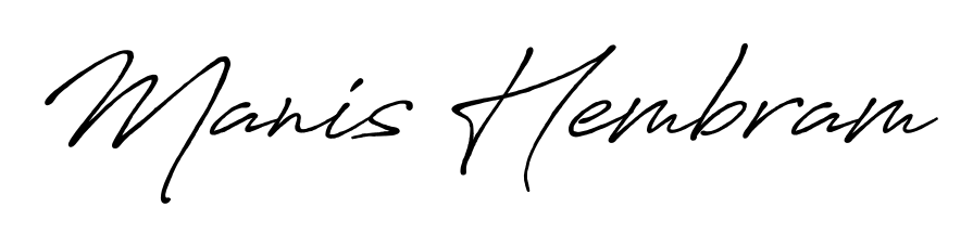 The Antro_Vectra_Bolder font transforms the name Manis Hembram into an executive sign with sharp precision and distinguished character. Manis Hembram signature style 7 images and pictures png