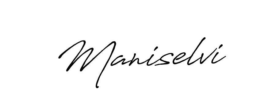 Create a beautiful signature design for name Maniselvi. With this signature (Antro_Vectra_Bolder) fonts, you can make a handwritten signature for free. Maniselvi signature style 7 images and pictures png