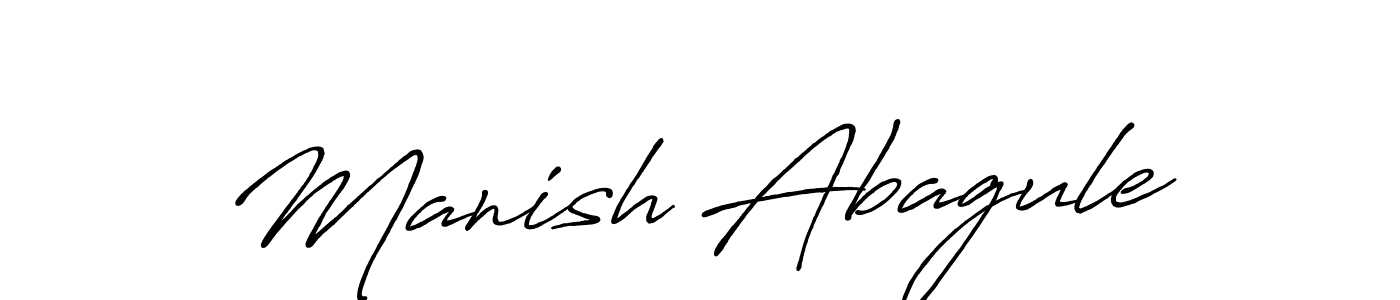 Use a signature maker to create a handwritten signature online. With this signature software, you can design (Antro_Vectra_Bolder) your own signature for name Manish Abagule. Manish Abagule signature style 7 images and pictures png