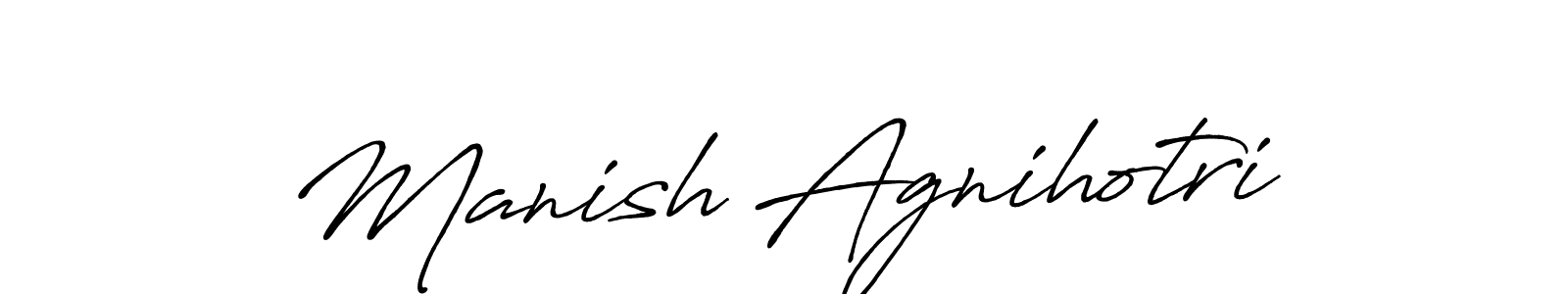 Design your own signature with our free online signature maker. With this signature software, you can create a handwritten (Antro_Vectra_Bolder) signature for name Manish Agnihotri. Manish Agnihotri signature style 7 images and pictures png