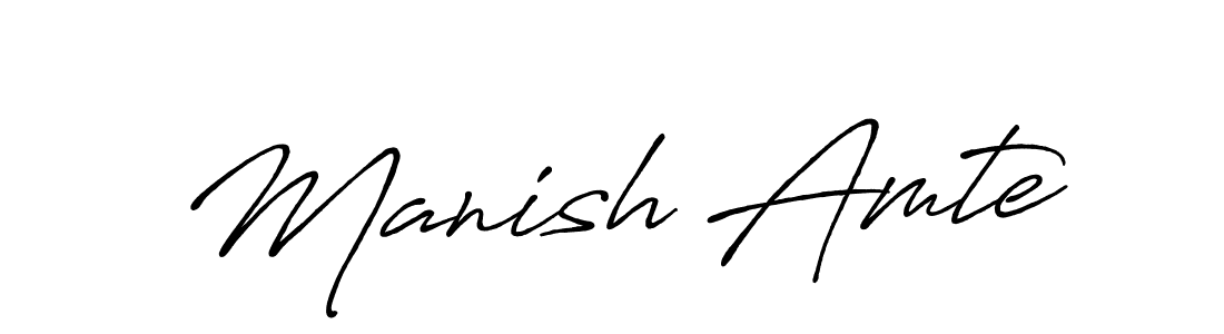 How to make Manish Amte name signature. Use Antro_Vectra_Bolder style for creating short signs online. This is the latest handwritten sign. Manish Amte signature style 7 images and pictures png