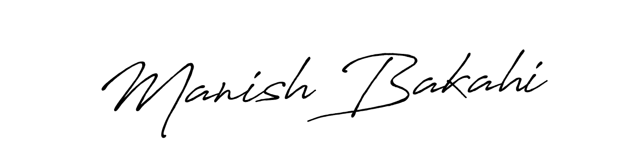 Use a signature maker to create a handwritten signature online. With this signature software, you can design (Antro_Vectra_Bolder) your own signature for name Manish Bakahi. Manish Bakahi signature style 7 images and pictures png