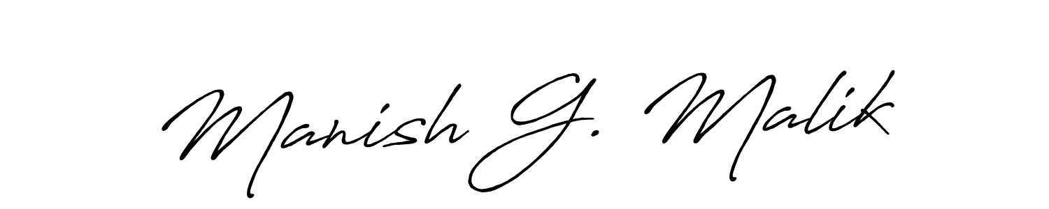 Design your own signature with our free online signature maker. With this signature software, you can create a handwritten (Antro_Vectra_Bolder) signature for name Manish G. Malik. Manish G. Malik signature style 7 images and pictures png