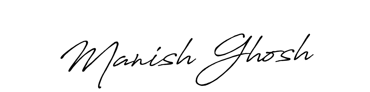 Manish Ghosh stylish signature style. Best Handwritten Sign (Antro_Vectra_Bolder) for my name. Handwritten Signature Collection Ideas for my name Manish Ghosh. Manish Ghosh signature style 7 images and pictures png