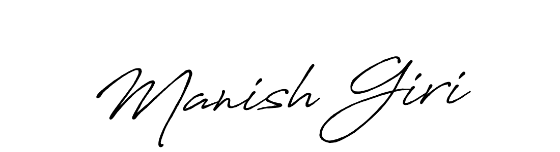 Manish Giri stylish signature style. Best Handwritten Sign (Antro_Vectra_Bolder) for my name. Handwritten Signature Collection Ideas for my name Manish Giri. Manish Giri signature style 7 images and pictures png