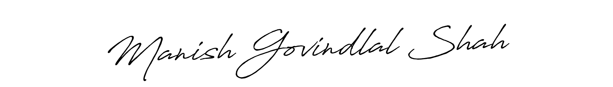 This is the best signature style for the Manish Govindlal Shah name. Also you like these signature font (Antro_Vectra_Bolder). Mix name signature. Manish Govindlal Shah signature style 7 images and pictures png