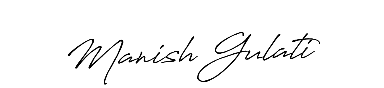 It looks lik you need a new signature style for name Manish Gulati. Design unique handwritten (Antro_Vectra_Bolder) signature with our free signature maker in just a few clicks. Manish Gulati signature style 7 images and pictures png