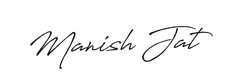 Design your own signature with our free online signature maker. With this signature software, you can create a handwritten (Antro_Vectra_Bolder) signature for name Manish Jat. Manish Jat signature style 7 images and pictures png