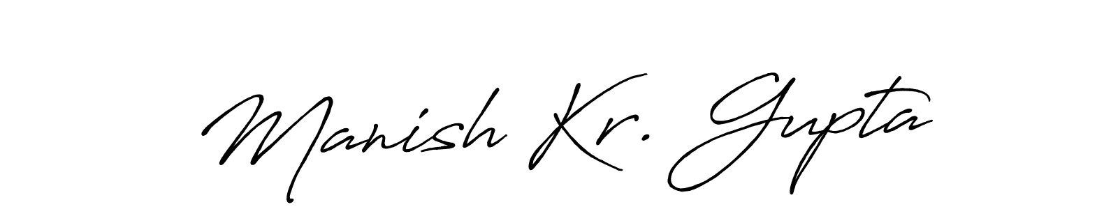How to make Manish Kr. Gupta name signature. Use Antro_Vectra_Bolder style for creating short signs online. This is the latest handwritten sign. Manish Kr. Gupta signature style 7 images and pictures png