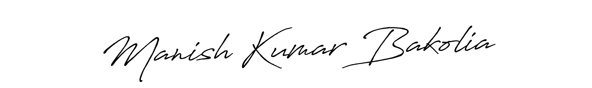 Use a signature maker to create a handwritten signature online. With this signature software, you can design (Antro_Vectra_Bolder) your own signature for name Manish Kumar Bakolia. Manish Kumar Bakolia signature style 7 images and pictures png