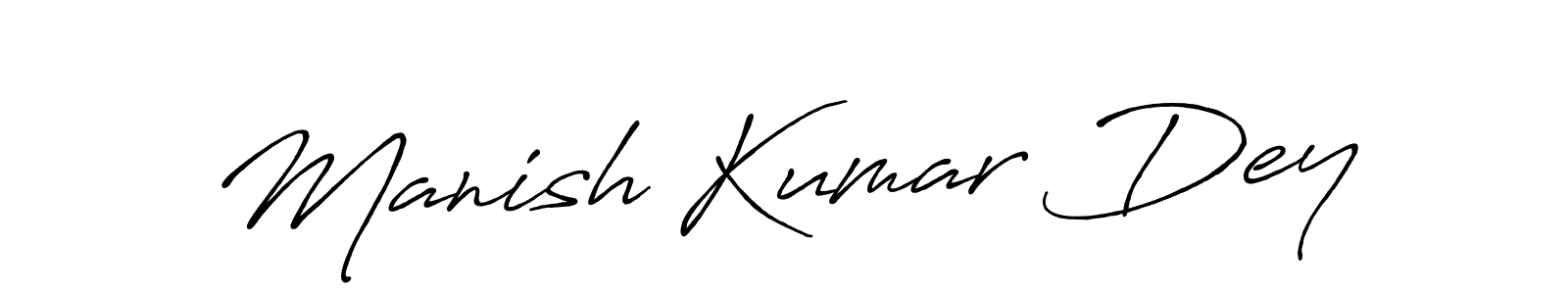 Make a beautiful signature design for name Manish Kumar Dey. With this signature (Antro_Vectra_Bolder) style, you can create a handwritten signature for free. Manish Kumar Dey signature style 7 images and pictures png