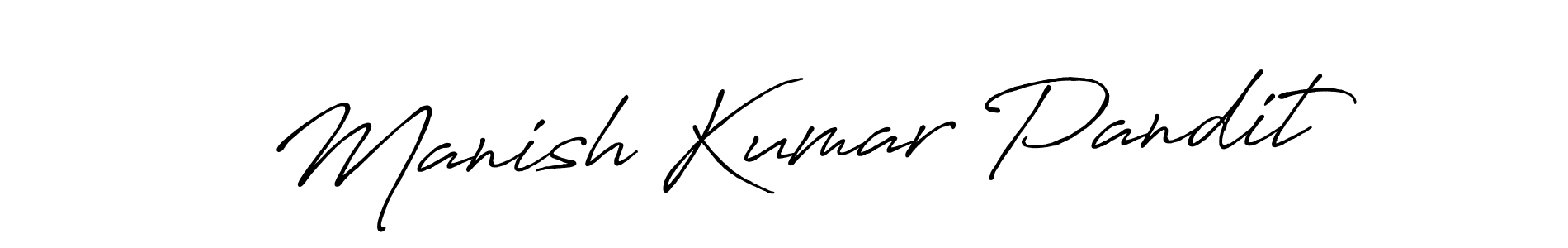 How to make Manish Kumar Pandit name signature. Use Antro_Vectra_Bolder style for creating short signs online. This is the latest handwritten sign. Manish Kumar Pandit signature style 7 images and pictures png