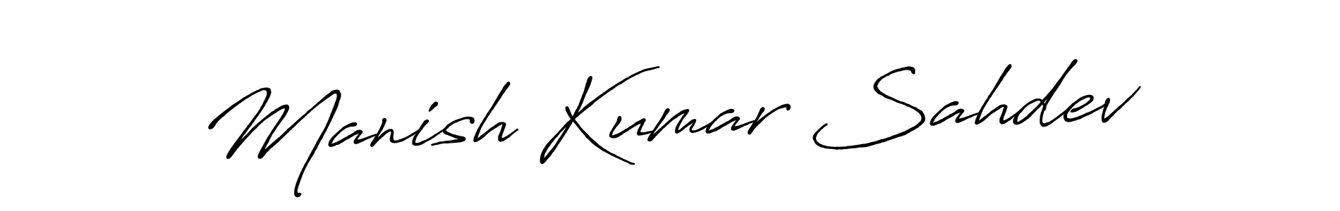 Design your own signature with our free online signature maker. With this signature software, you can create a handwritten (Antro_Vectra_Bolder) signature for name Manish Kumar Sahdev. Manish Kumar Sahdev signature style 7 images and pictures png