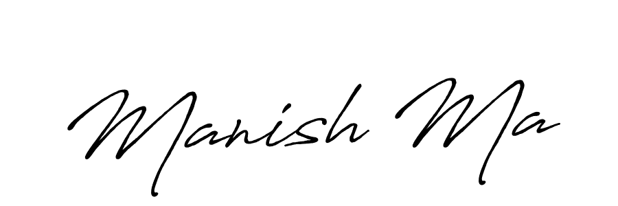 Use a signature maker to create a handwritten signature online. With this signature software, you can design (Antro_Vectra_Bolder) your own signature for name Manish Ma. Manish Ma signature style 7 images and pictures png