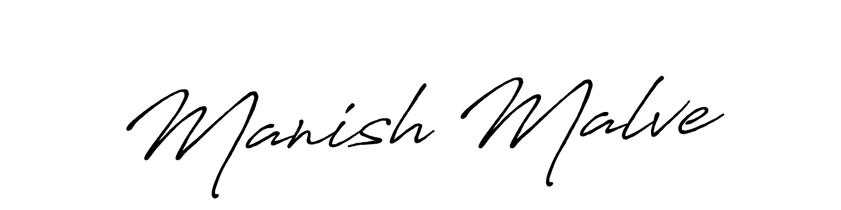 Manish Malve stylish signature style. Best Handwritten Sign (Antro_Vectra_Bolder) for my name. Handwritten Signature Collection Ideas for my name Manish Malve. Manish Malve signature style 7 images and pictures png