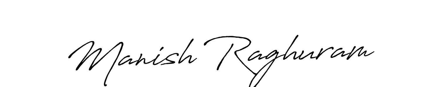 Create a beautiful signature design for name Manish Raghuram. With this signature (Antro_Vectra_Bolder) fonts, you can make a handwritten signature for free. Manish Raghuram signature style 7 images and pictures png