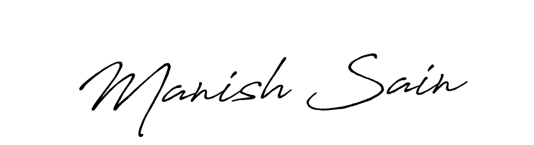 How to make Manish Sain signature? Antro_Vectra_Bolder is a professional autograph style. Create handwritten signature for Manish Sain name. Manish Sain signature style 7 images and pictures png
