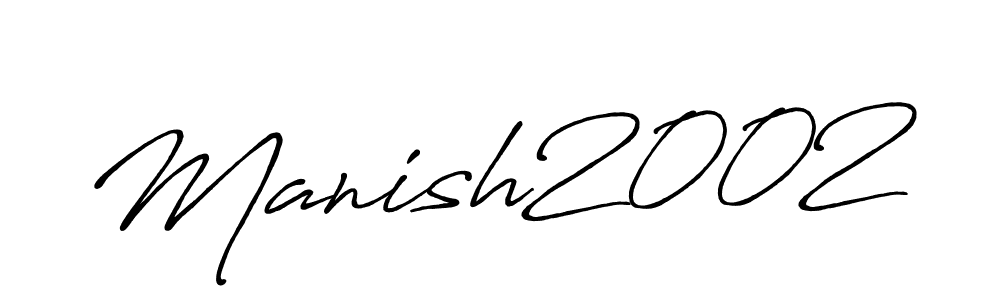 Use a signature maker to create a handwritten signature online. With this signature software, you can design (Antro_Vectra_Bolder) your own signature for name Manish2002. Manish2002 signature style 7 images and pictures png