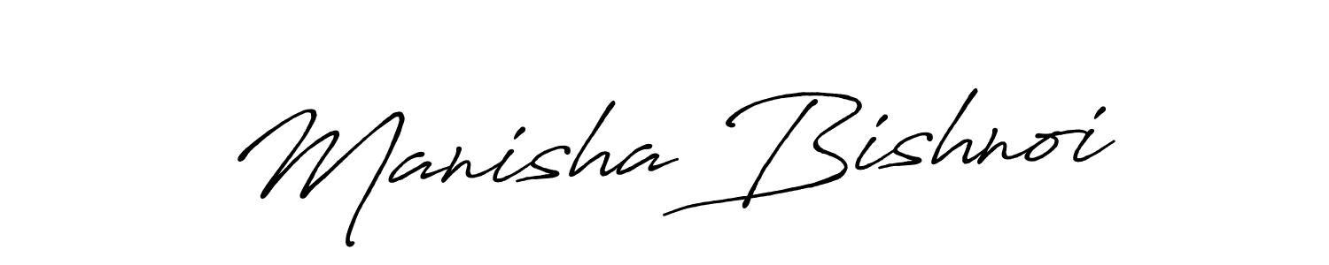 How to make Manisha Bishnoi name signature. Use Antro_Vectra_Bolder style for creating short signs online. This is the latest handwritten sign. Manisha Bishnoi signature style 7 images and pictures png