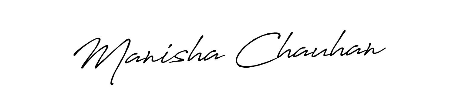 Antro_Vectra_Bolder is a professional signature style that is perfect for those who want to add a touch of class to their signature. It is also a great choice for those who want to make their signature more unique. Get Manisha Chauhan name to fancy signature for free. Manisha Chauhan signature style 7 images and pictures png