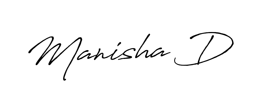 Design your own signature with our free online signature maker. With this signature software, you can create a handwritten (Antro_Vectra_Bolder) signature for name Manisha D. Manisha D signature style 7 images and pictures png