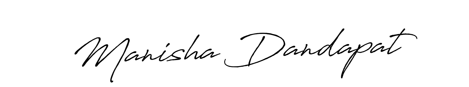 How to make Manisha Dandapat name signature. Use Antro_Vectra_Bolder style for creating short signs online. This is the latest handwritten sign. Manisha Dandapat signature style 7 images and pictures png