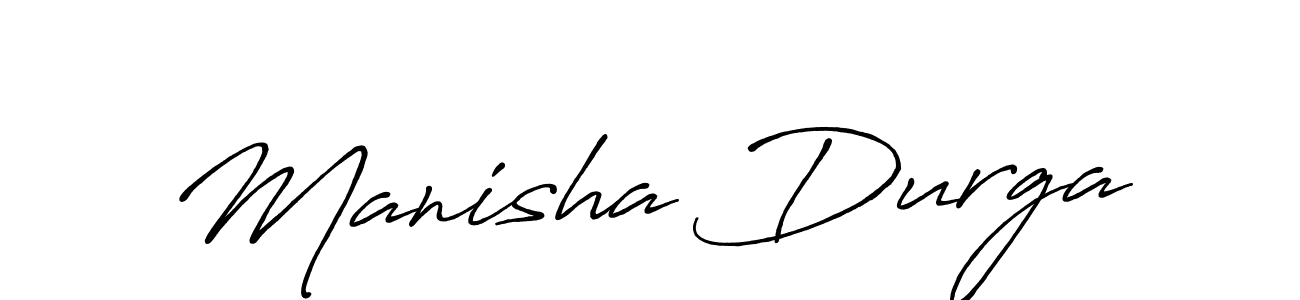 Use a signature maker to create a handwritten signature online. With this signature software, you can design (Antro_Vectra_Bolder) your own signature for name Manisha Durga. Manisha Durga signature style 7 images and pictures png