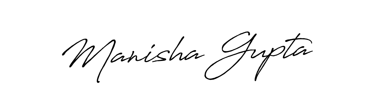 Create a beautiful signature design for name Manisha Gupta. With this signature (Antro_Vectra_Bolder) fonts, you can make a handwritten signature for free. Manisha Gupta signature style 7 images and pictures png