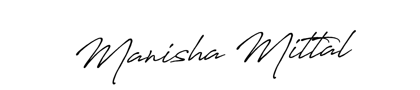 Antro_Vectra_Bolder is a professional signature style that is perfect for those who want to add a touch of class to their signature. It is also a great choice for those who want to make their signature more unique. Get Manisha Mittal name to fancy signature for free. Manisha Mittal signature style 7 images and pictures png