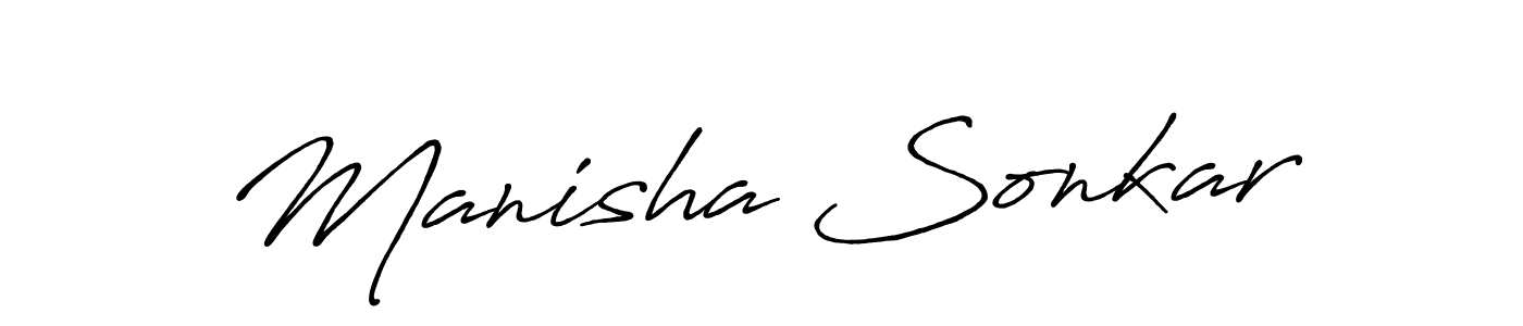 Make a beautiful signature design for name Manisha Sonkar. Use this online signature maker to create a handwritten signature for free. Manisha Sonkar signature style 7 images and pictures png