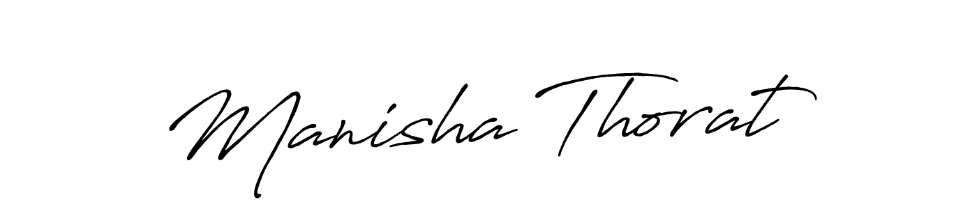 How to make Manisha Thorat name signature. Use Antro_Vectra_Bolder style for creating short signs online. This is the latest handwritten sign. Manisha Thorat signature style 7 images and pictures png