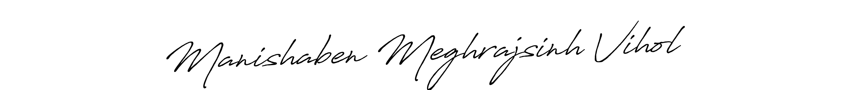 Also You can easily find your signature by using the search form. We will create Manishaben Meghrajsinh Vihol name handwritten signature images for you free of cost using Antro_Vectra_Bolder sign style. Manishaben Meghrajsinh Vihol signature style 7 images and pictures png