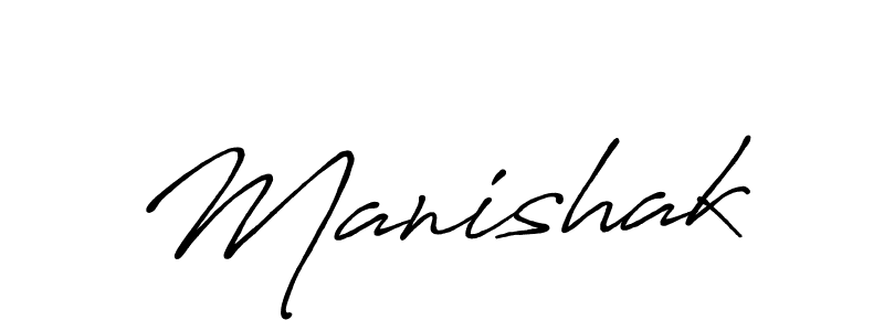 How to make Manishak name signature. Use Antro_Vectra_Bolder style for creating short signs online. This is the latest handwritten sign. Manishak signature style 7 images and pictures png