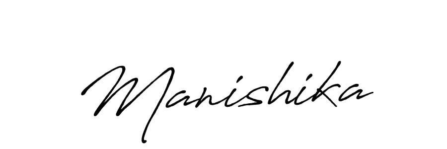 Also we have Manishika name is the best signature style. Create professional handwritten signature collection using Antro_Vectra_Bolder autograph style. Manishika signature style 7 images and pictures png