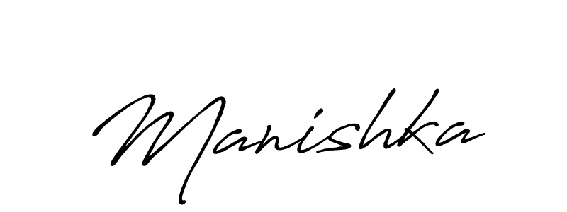 Make a beautiful signature design for name Manishka. With this signature (Antro_Vectra_Bolder) style, you can create a handwritten signature for free. Manishka signature style 7 images and pictures png