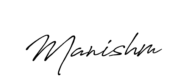 Design your own signature with our free online signature maker. With this signature software, you can create a handwritten (Antro_Vectra_Bolder) signature for name Manishm. Manishm signature style 7 images and pictures png