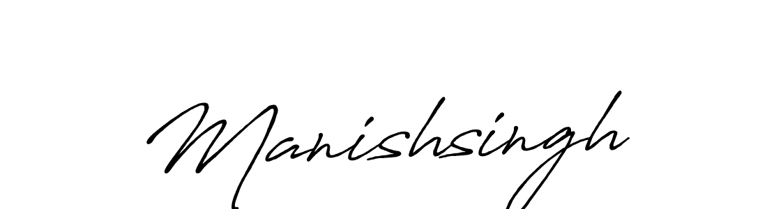 Design your own signature with our free online signature maker. With this signature software, you can create a handwritten (Antro_Vectra_Bolder) signature for name Manishsingh. Manishsingh signature style 7 images and pictures png