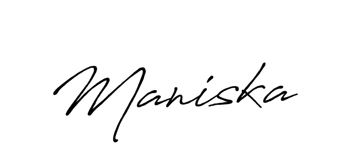 How to make Maniska name signature. Use Antro_Vectra_Bolder style for creating short signs online. This is the latest handwritten sign. Maniska signature style 7 images and pictures png