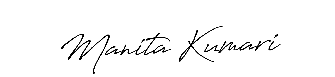 How to make Manita Kumari name signature. Use Antro_Vectra_Bolder style for creating short signs online. This is the latest handwritten sign. Manita Kumari signature style 7 images and pictures png