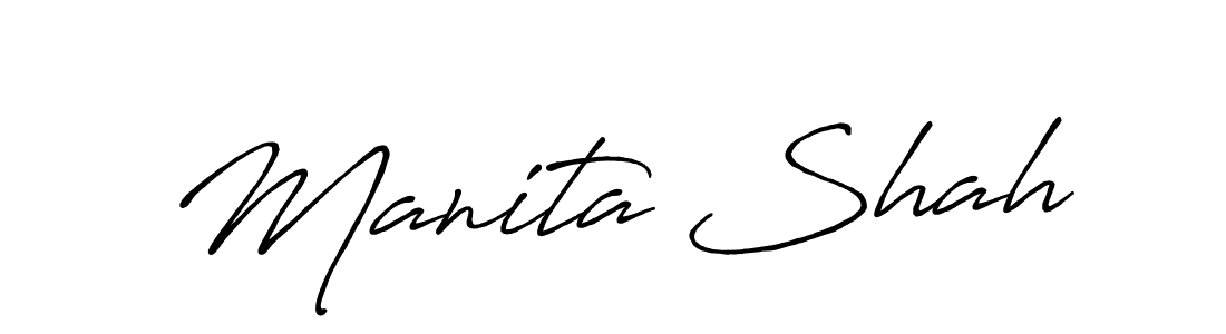 Use a signature maker to create a handwritten signature online. With this signature software, you can design (Antro_Vectra_Bolder) your own signature for name Manita Shah. Manita Shah signature style 7 images and pictures png