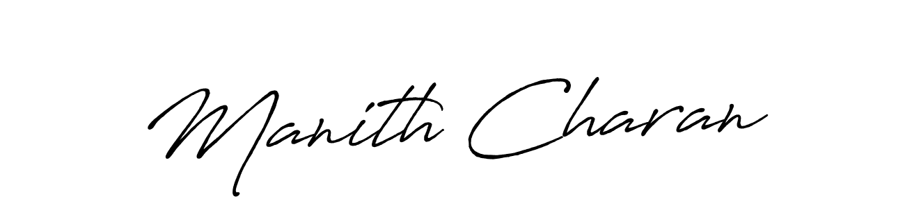 Design your own signature with our free online signature maker. With this signature software, you can create a handwritten (Antro_Vectra_Bolder) signature for name Manith Charan. Manith Charan signature style 7 images and pictures png