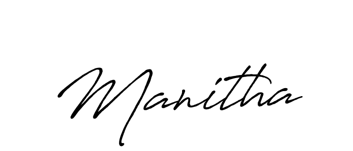 Create a beautiful signature design for name Manitha. With this signature (Antro_Vectra_Bolder) fonts, you can make a handwritten signature for free. Manitha signature style 7 images and pictures png