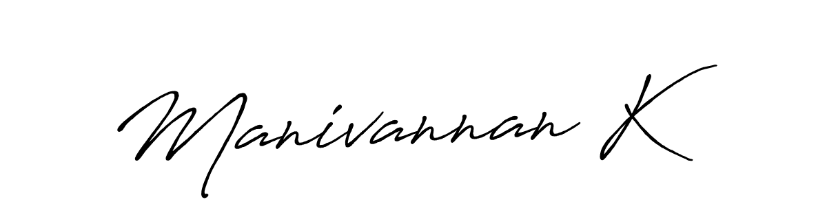 Use a signature maker to create a handwritten signature online. With this signature software, you can design (Antro_Vectra_Bolder) your own signature for name Manivannan K. Manivannan K signature style 7 images and pictures png