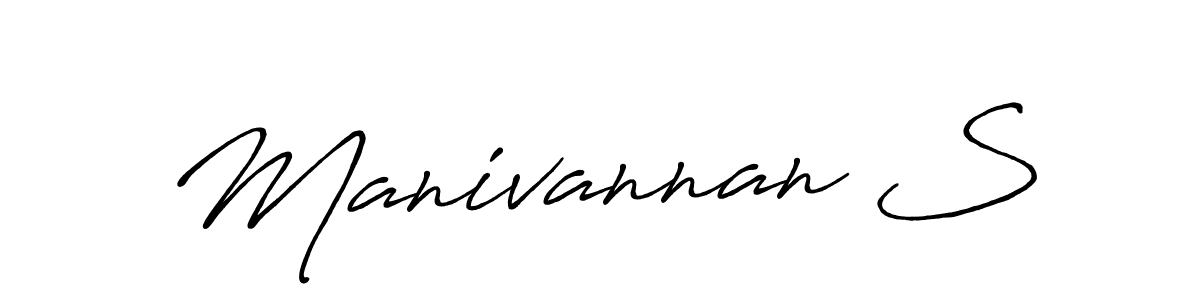 Create a beautiful signature design for name Manivannan S. With this signature (Antro_Vectra_Bolder) fonts, you can make a handwritten signature for free. Manivannan S signature style 7 images and pictures png