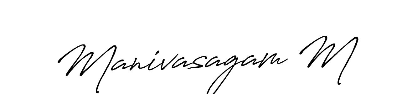 Create a beautiful signature design for name Manivasagam M. With this signature (Antro_Vectra_Bolder) fonts, you can make a handwritten signature for free. Manivasagam M signature style 7 images and pictures png
