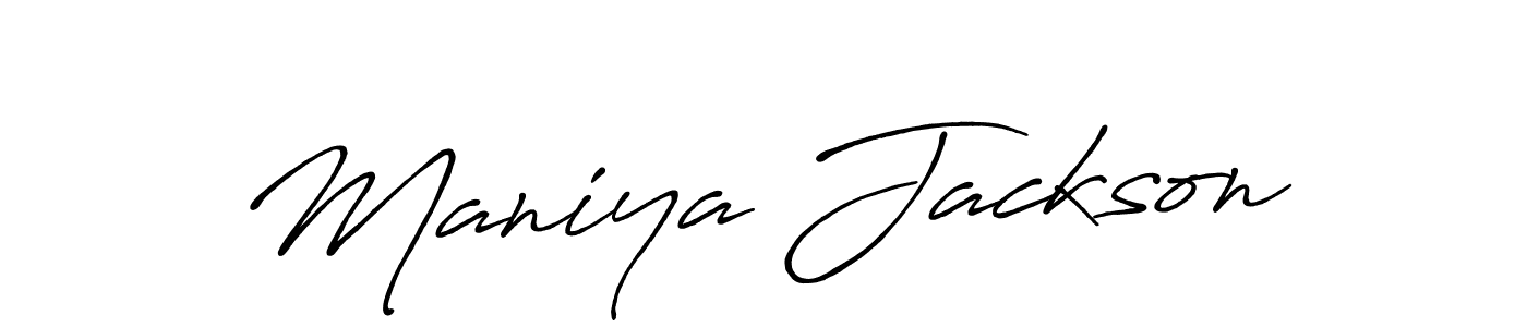You can use this online signature creator to create a handwritten signature for the name Maniya Jackson. This is the best online autograph maker. Maniya Jackson signature style 7 images and pictures png