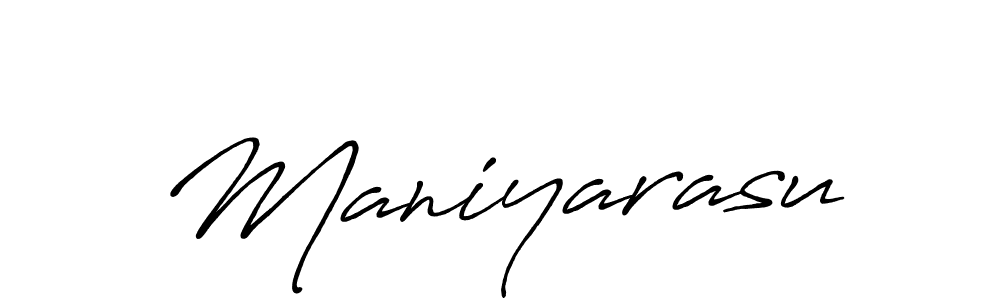 Use a signature maker to create a handwritten signature online. With this signature software, you can design (Antro_Vectra_Bolder) your own signature for name Maniyarasu. Maniyarasu signature style 7 images and pictures png