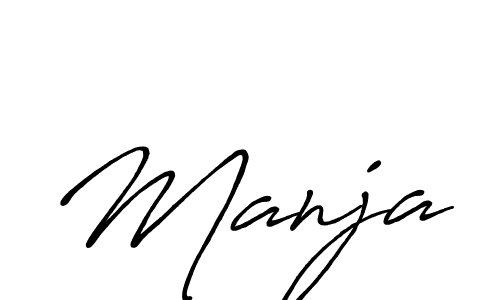 How to make Manja name signature. Use Antro_Vectra_Bolder style for creating short signs online. This is the latest handwritten sign. Manja signature style 7 images and pictures png