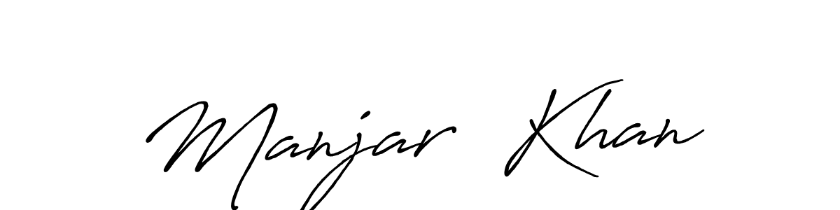 The best way (Antro_Vectra_Bolder) to make a short signature is to pick only two or three words in your name. The name Manjar  Khan include a total of six letters. For converting this name. Manjar  Khan signature style 7 images and pictures png